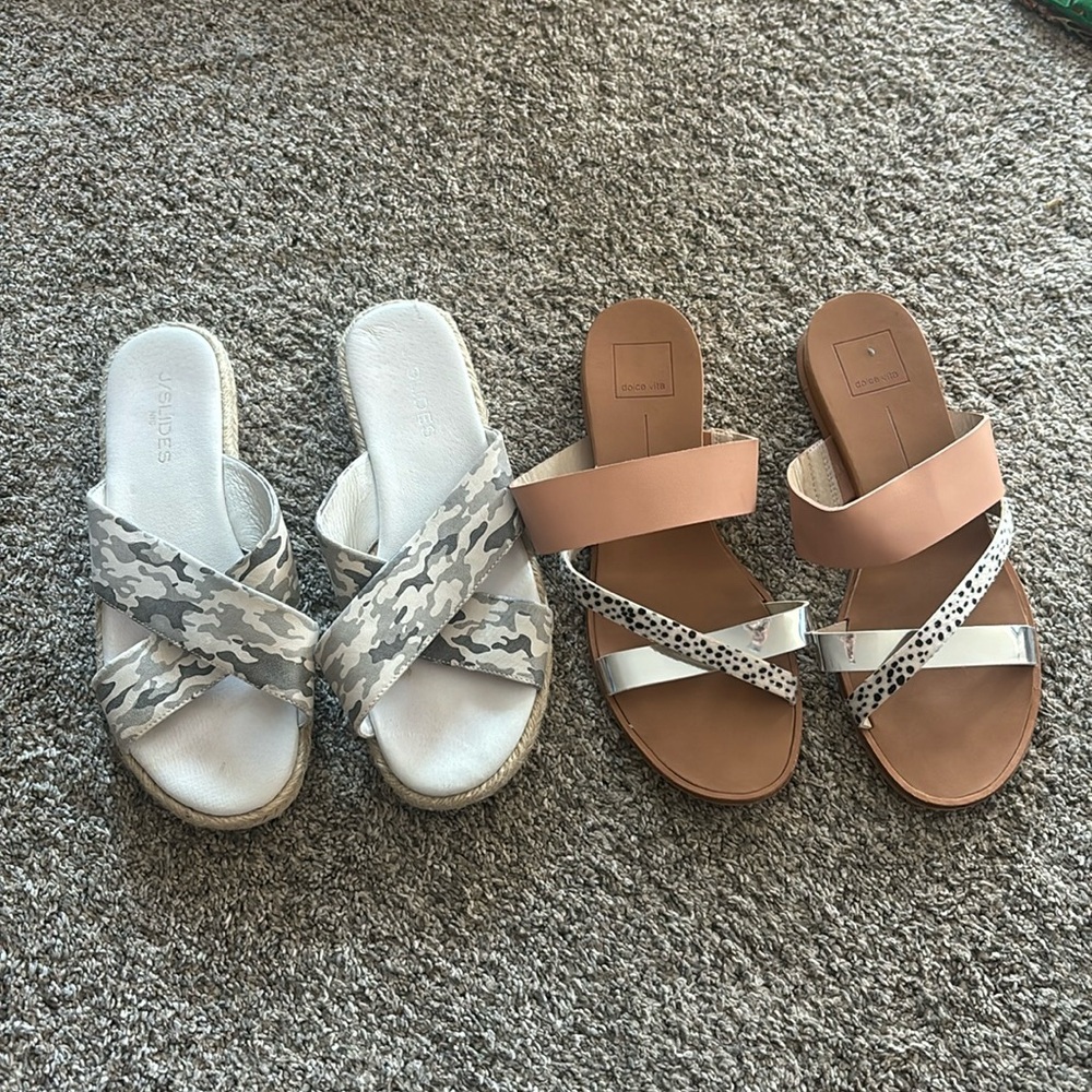 2 Pairs of Sandals! J/Slides & dolce vita